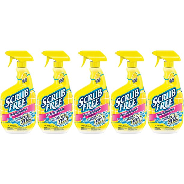OxiClean Scrub Free Lemon Scented Bathroom Cleaner, 32 oz (5 Pack