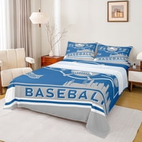 Castle Fairy Boys Girls Baseball Gaming Twin Sheet Sets 3pcs,Sport Gamer Twin Fitted Sheet Microfiber,Ball Game Breathable Flat Sheet,Breathable Home Decor