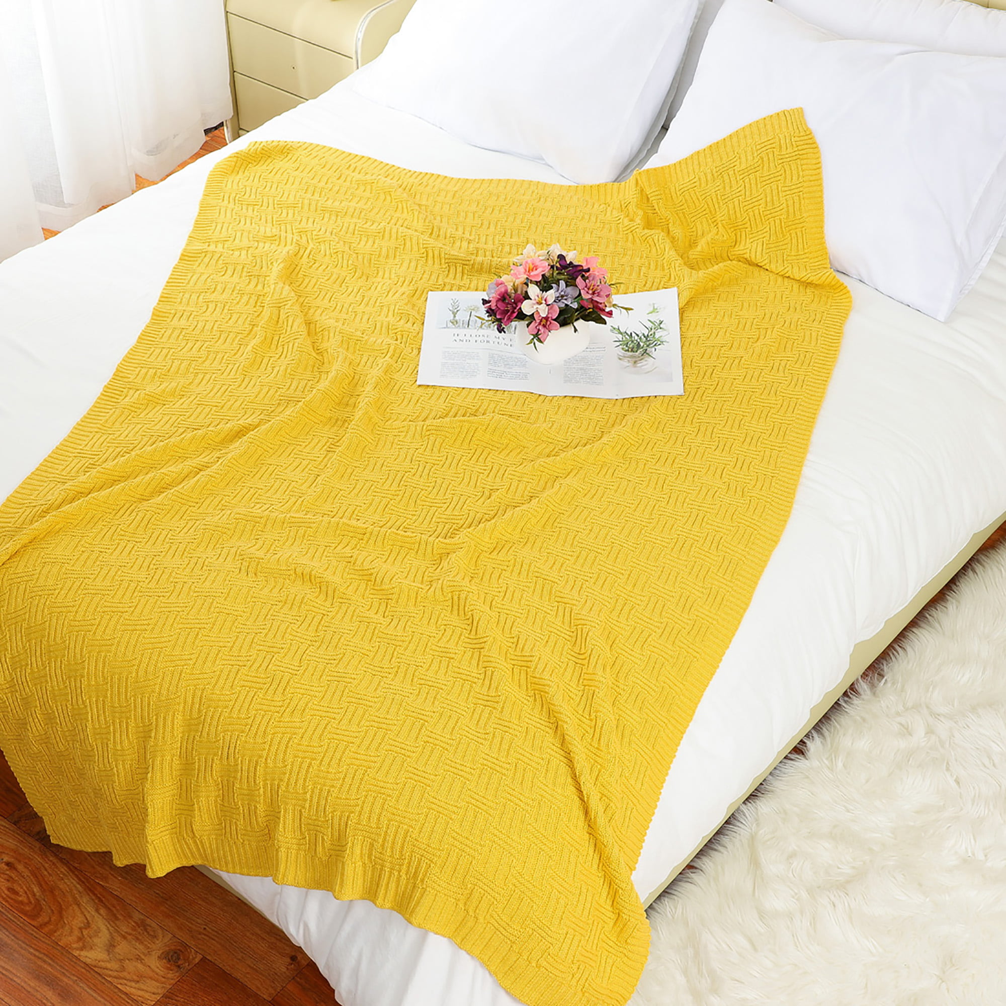 Super Giant Size Cotton Herringbone Sofa ArmChair Bedspread Settee Throw 