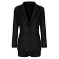 thumbnail image 6 of Clearance under $25 qolati Women's 2 Pieces Outfits Casual Open Front Blazers with High Waisted Short Pants Blazer Shorts Set Casual Long Sleeve Business Work Suit Sets, 6 of 6