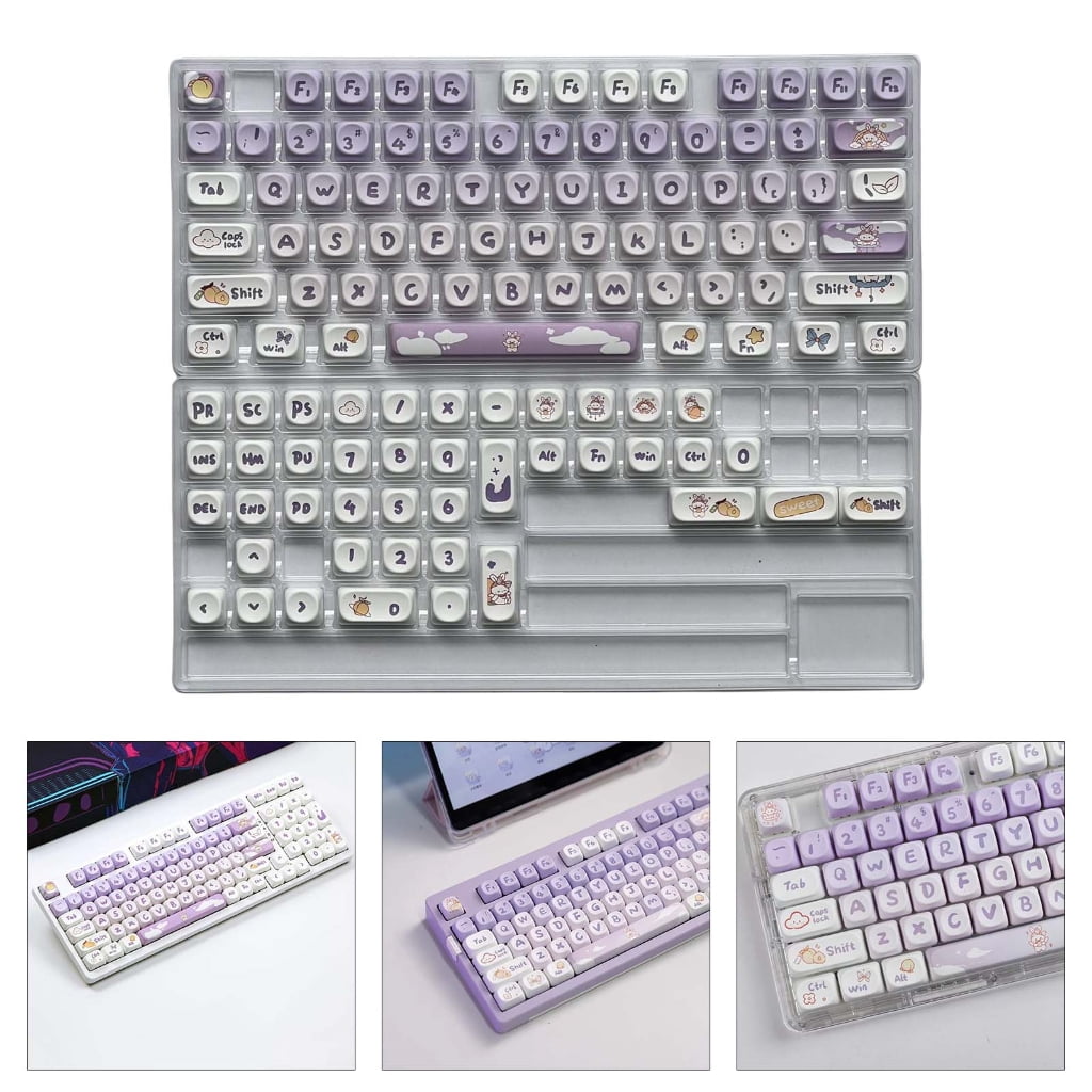 JZROCKER 116Keys Cartoon Keycaps For Mechanical Keyboard Switches Cartoon Rabbit