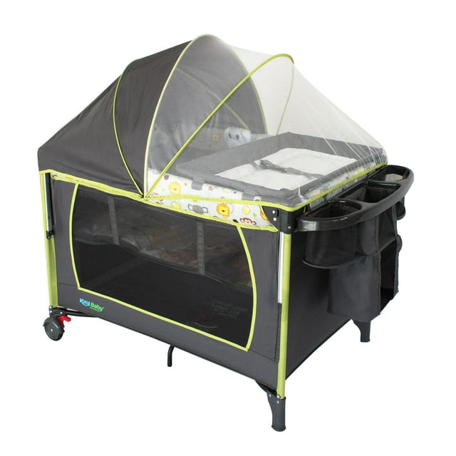 Corralito para bebé con toldo mosquitero, cuna, cambiador y caja musical Kool Baby PP-02