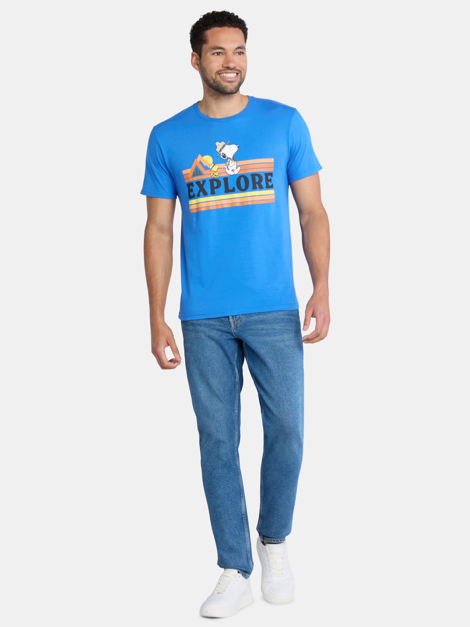Peanuts Snoopy Men’s and Big Men’s Explore Graphic Tee, Sizes S-3XL
