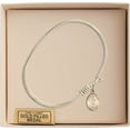 thumbnail image 3 of 7 1/4 inch Oval Eye Hook Bangle Bracelet w/ St. Barbara in Gold-Filled, 3 of 3