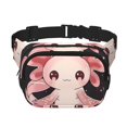 thumbnail image 1 of Easygdp Cute Axolotl Sakura Blossoms Fanny Packs para Mujeres y Hombres, Bolsa de Cinturón, Bolsos de Cruz para Trabajo/Correr/Senderismo, 1 of 9
