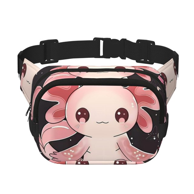 Easygdp Cute Axolotl Sakura Blossoms Fanny Packs para Mujeres y Hombres, Bolsa de Cinturón, Bolsos de Cruz para Trabajo/Correr/Senderismo
