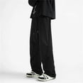thumbnail image 2 of Men Sweatpants Mens Pants Casual Men's High Street Wide Leg Sporty Loose Straight Leg Sweatpants, 2 of 4