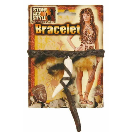Tooth Bracelet Stone Age Style Cave Girl Fancy Dress Halloween Costume Accessory