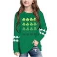 thumbnail image 1 of Blusas y camisas de manga larga con cuello redondo, moda del Día de San Patricio, blusa informal con estampado bonito de manga larga para niños y niñas., 1 of 5