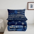 thumbnail image 5 of Manfei Rustic Usa Flag Queen Comforter Set,Grunge Camo Comforter Sets Queen,Blue,Navy Blue Reversible,3 Pieces,1 Comforter and 2 Pillowcases, 5 of 7