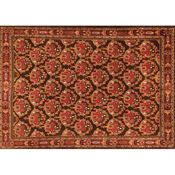 Ahgly Company Indoor Rectangle Persian Orange Traditional Area Rugs, 7' x 9'