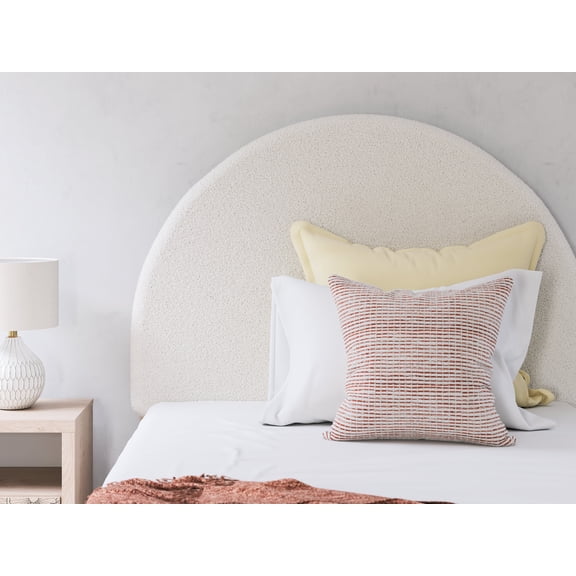 Signature Design by Ashley Birkmore Full Upholstered Panel Headboard, White Fabric