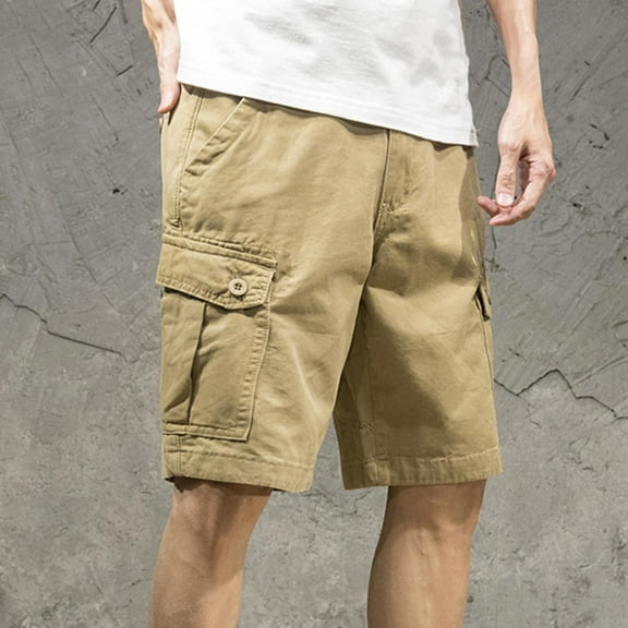 lmcalzta Cargo Shorts for Men Plus Size Casual Loose Workout Gym Running Athletic Shorts with Multi Pockets(S-4XL)