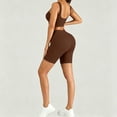 thumbnail image 7 of Women's Sports Set Gym 2 Piece Yoga Bra High Waist Seamless Shorts Outfit,Workout Activewear for Jogging Training Dance Running Brown XL, 7 of 7