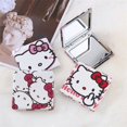 thumbnail image 3 of Espejo de belleza para maquillaje de bolsillo plegable con logotipo personalizado de viaje cuadrado Hello Kitty KT de chica bonita de dibujos animados portátil nuevo estilo 2023, 3 of 4