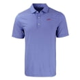 thumbnail image 2 of Men's Cutter & Buck  Royal/White SMU Mustangs Forge Eco Double Stripe Stretch Recycled Tri-Blend Polo, 2 of 3