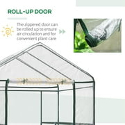 Outsunny 5 x 5 x 6 Mini Walk-in Greenhouse Kit, Portable Green House with 3 Tier Shleves, Roll-Up Door, and Weatherized Plastic Cover for Backyard Garden, Garden