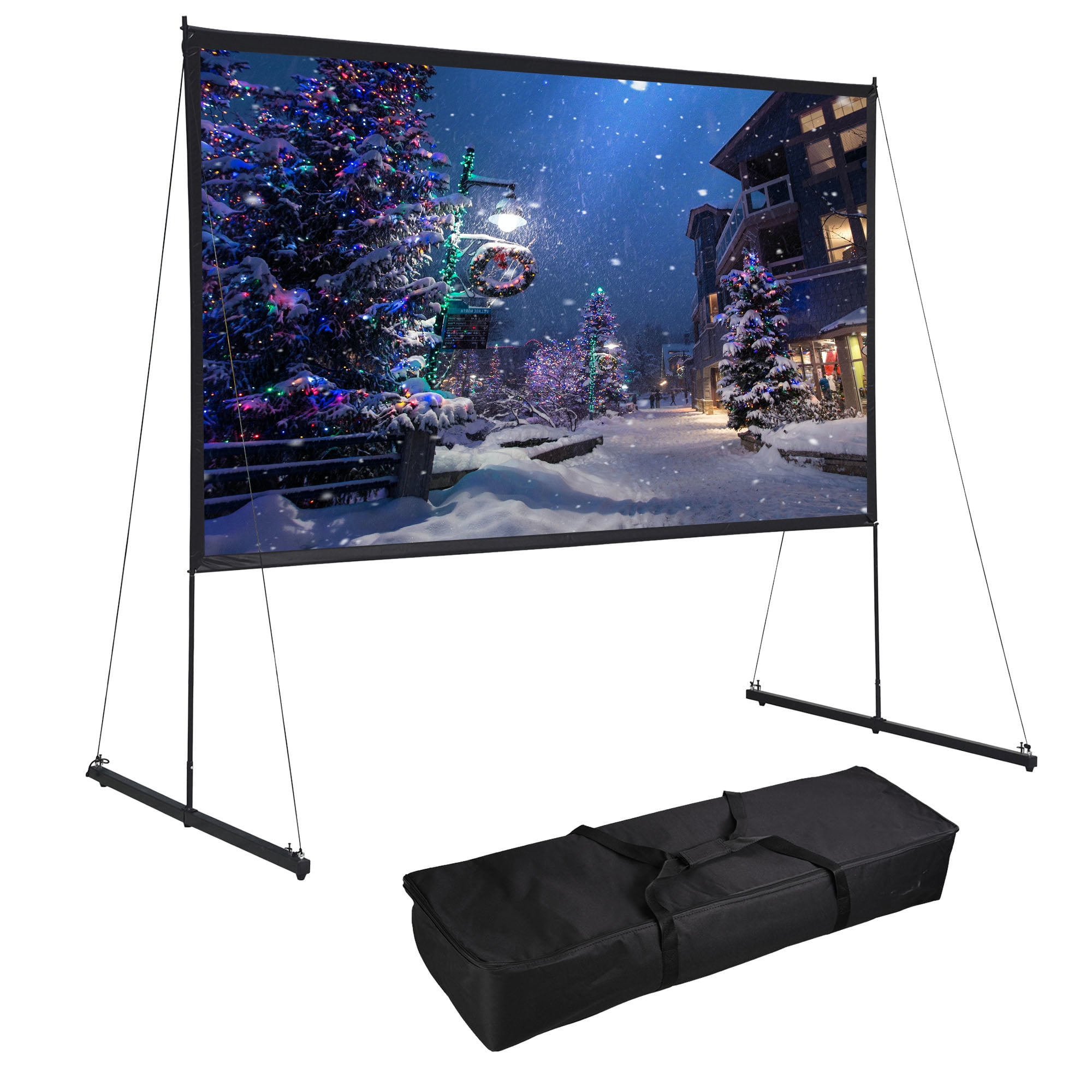 Projector Screen with Stand 150 inch Outdoor Movie Screen,16:9 Projection Screen Outdoor Portable Projector Screen for Home Theater Backyard 