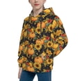 thumbnail image 2 of Fotbe Pumpkins And Sunflowers3 Pattern Youth Pullover Hooded Sweatshirt, Boys Hoodie, Kangaroo Pocket Hoodie for Kids Girls -Large, 2 of 6