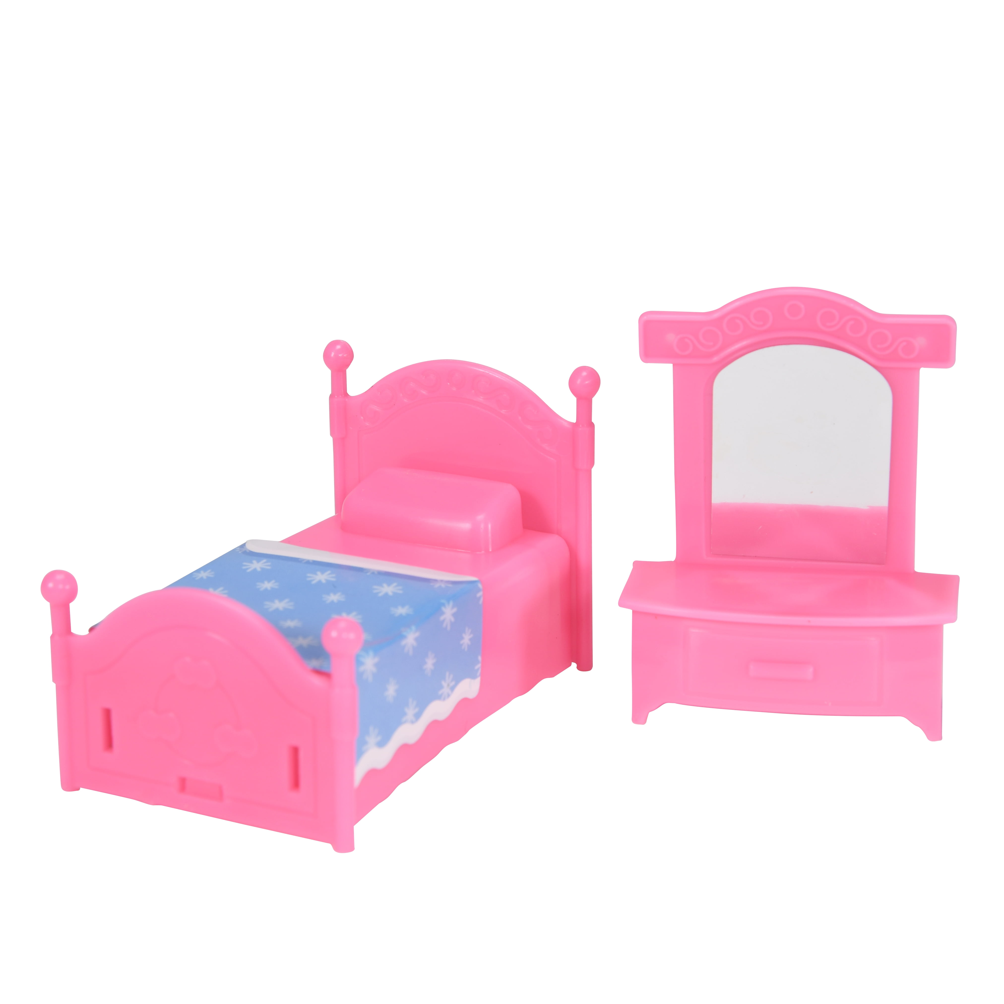 Boley American Doll House - 21 Pc Kids & Toddler Toy House Playset with  Small Furniture & Dolls