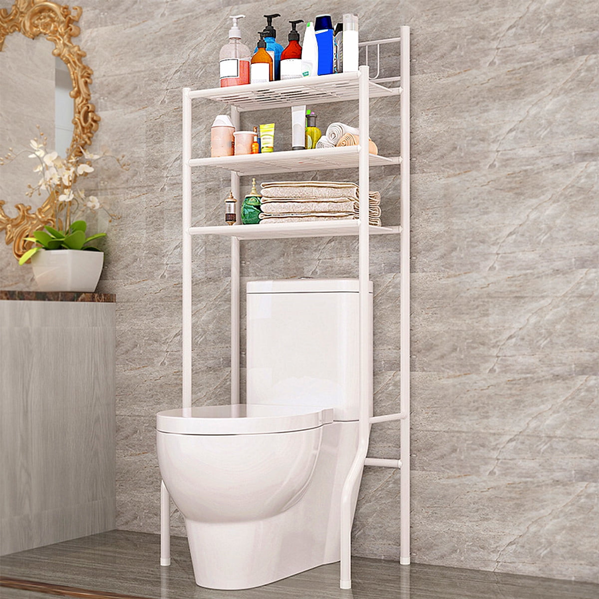 Novashion 3 Shelf Over The Toilet Bathroom Space Saver Towel Novashion 3 Shelf Over The Toilet Bathroom Space Saver Towel