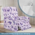 thumbnail image 4 of Renewold Butterfly Violet Stretch Recliner Chair Cover Washable Couch Cover Recliner 4 Pieces Polyester Spandex Reclining Slipcover Furniture Protector for Reclining Sofa, 4 of 8