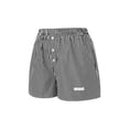 thumbnail image 2 of NUIDARAIO Women's Longue Shorts Casual Loose Fitting Elastic Waist Short Pants with Decorative Buttons for Summer, 2 of 6
