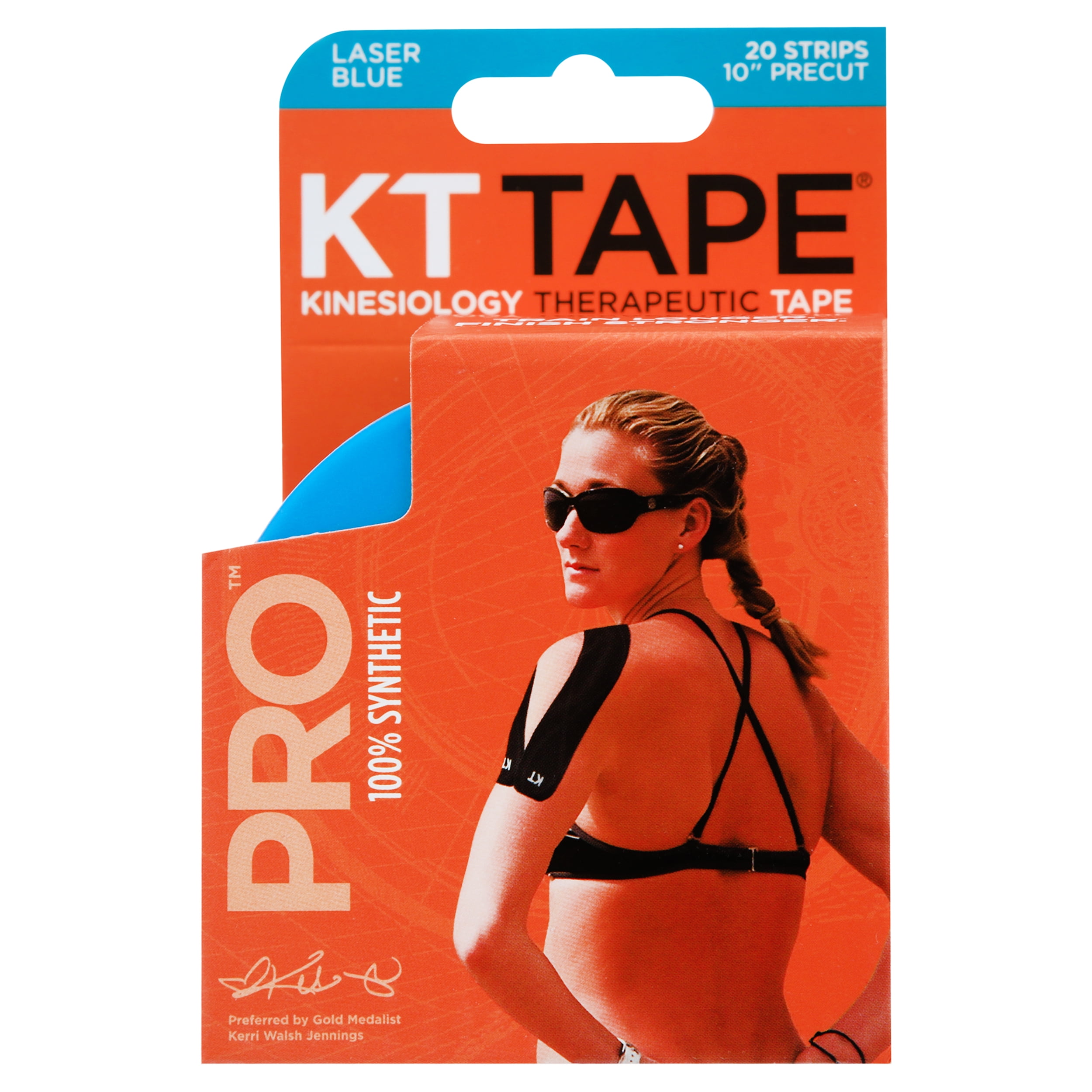 (2 pack) KT Tape Blue Pro Synthetic Kinesiology Tape 20 Precut Strips Y,Y Training