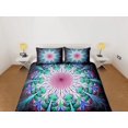 thumbnail image 2 of Mandala verde psicodélico Funda nórdica Juego de cama Boho Full, Queen, King, Dorm, 2 of 4