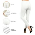 thumbnail image 4 of Hitime High Waisted Women's Leggings for Women Tummy Control Opaque Workout Pants elastic Yoga pants, Full Length White S-M, 4 of 7