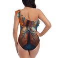 thumbnail image 5 of Gukieu Surreal Body Art Print One-shoulder Ruffled One-piece Swimsuit with Removable Chest Pads and Tummy-control Swimsuit for Women-XX-Large, 5 of 6