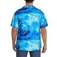 thumbnail image 6 of Picia Blue Shell Men's Linen Shirts Short Sleeve Cuban Beach Shirts Casual Shirts Button Down Shirt for Men Beach Summer Wedding Shirt-Small, 6 of 7