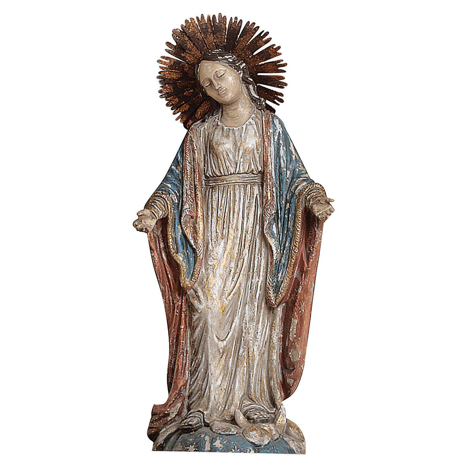 Creative Co-op Virgin Mary White and Blue 27 inch Durable Resin Stone Christmas Figurine