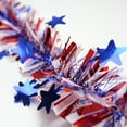 thumbnail image 6 of 4th of July Patriotic Tinsel Garland Decoration Red White Blue Metallic Chunky Glitter Tinsel for Independence Day Memorial Day Celebration Holiday Decorations, 6 of 8