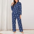 thumbnail image 2 of Kdxio Hand drawn octopus Women's Pajama Sets Long Sleeve Button Down Sleepwear Nightwear Soft Pjs Lounge Sets(S-XXL)-X-Large, 2 of 7