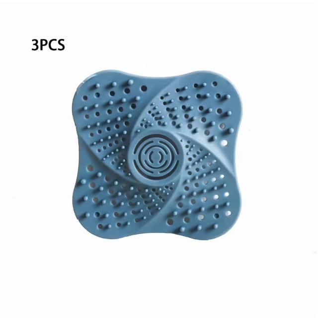 Juego de 3 piezas de cubierta de drenaje de piso de silicona, tapete antiolor, filtro de lavabo de baño de cocina, red antiobstrucción for el cabello, diseño de ventosa portátil
