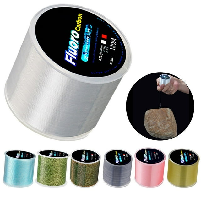 120M Fluorocarbon Fishing Lure Line 4.13-34.32Lb Carbon Fiber Leader Soft Line Coffee Green Spots 1.5 Shenzhuyue