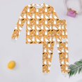 thumbnail image 2 of CAIVO Girls Pajama Sets O-Neck Long Sleeve T-Shirts Pants Halloween Pumpkin Print 2 Piece Sleepwear Children Holiday Party Cartoon Homewear Pyjamas, 2 of 3