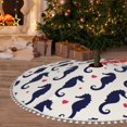thumbnail image 6 of Rocae Seahorses and Hearts for Christmas Tree Skirt with Pom Pom Trim for Holiday Party for Holiday Home Decor Indoor Outdoor-36", 6 of 7