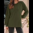 thumbnail image 4 of Camisas de Larga para Mujer, Blusas de Encaje, Ropa Informal de Negocios, Moda de Otoño, Blusas Tejidas Y2k Verde L, 4 of 8