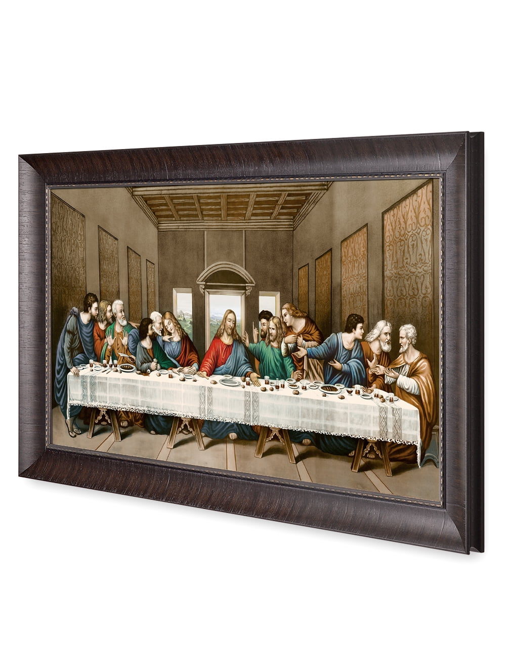 Decorarts The Last Supper By Leonardo Da Vinci Oil Painting Reproduction Giclee Print On Canvas Ready To Hang Framed Wall Art For Home And Office Decor Total Size W Frame 34x20