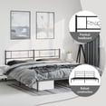 thumbnail image 5 of vidaXL 12" Black King Size Metal Bed Frame with Headboard No Mattress, 5 of 10