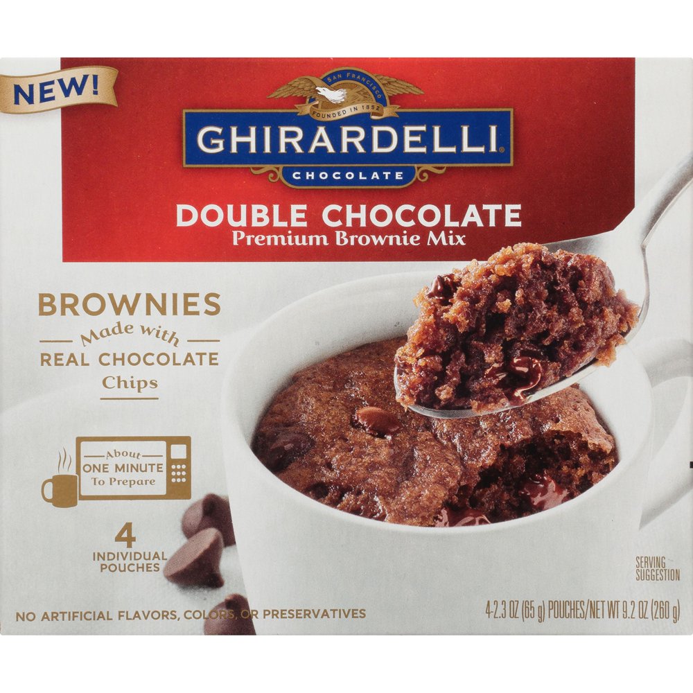 Ghirardelli Double Chocolate Mug Brownie Mix, 9.2 Oz Box