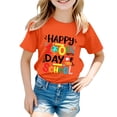 thumbnail image 1 of FhsagQ Mode Décontractée Imprimée pour Garçon et Fille, Col Rond, Manches Courtes, T-Shirt Ample, Taille 7/8, Orange, 5-6 Ans, 1 of 4