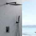 thumbnail image 7 of Kichae Matte Black Wall Mounted Shower Combo，12" Rainfall Shower Head and handheld shower with Brass Rough-in Valve, 7 of 7