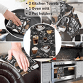 thumbnail image 3 of Kitchen Towels Set, 5 Piece Kitchen Set: 1 Oven Mitt, 2 Kitchen Towels & 2 Pot Holders by Osnell USA, 3 of 6