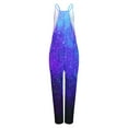 thumbnail image 3 of WREESH Womens Baggy Overalls Fashion Summer Casual Sleeveless Suspender Jumpsuit Purple, 3 of 5