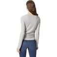 thumbnail image 3 of Frayed Denim Womens Ruched Flora Thumbhole Top, 3 of 3
