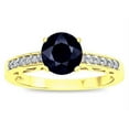thumbnail image 2 of Star K � Round 7mm Genuine Black Sapphire Channel Set Engagement Promise Ring, 2 of 9