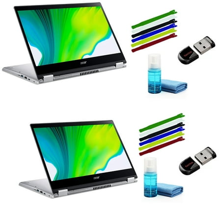 Acer Spin 3 14 inch Laptop Computer - Silver - SP314-54N-58Q7 - (2 Pack Kit)